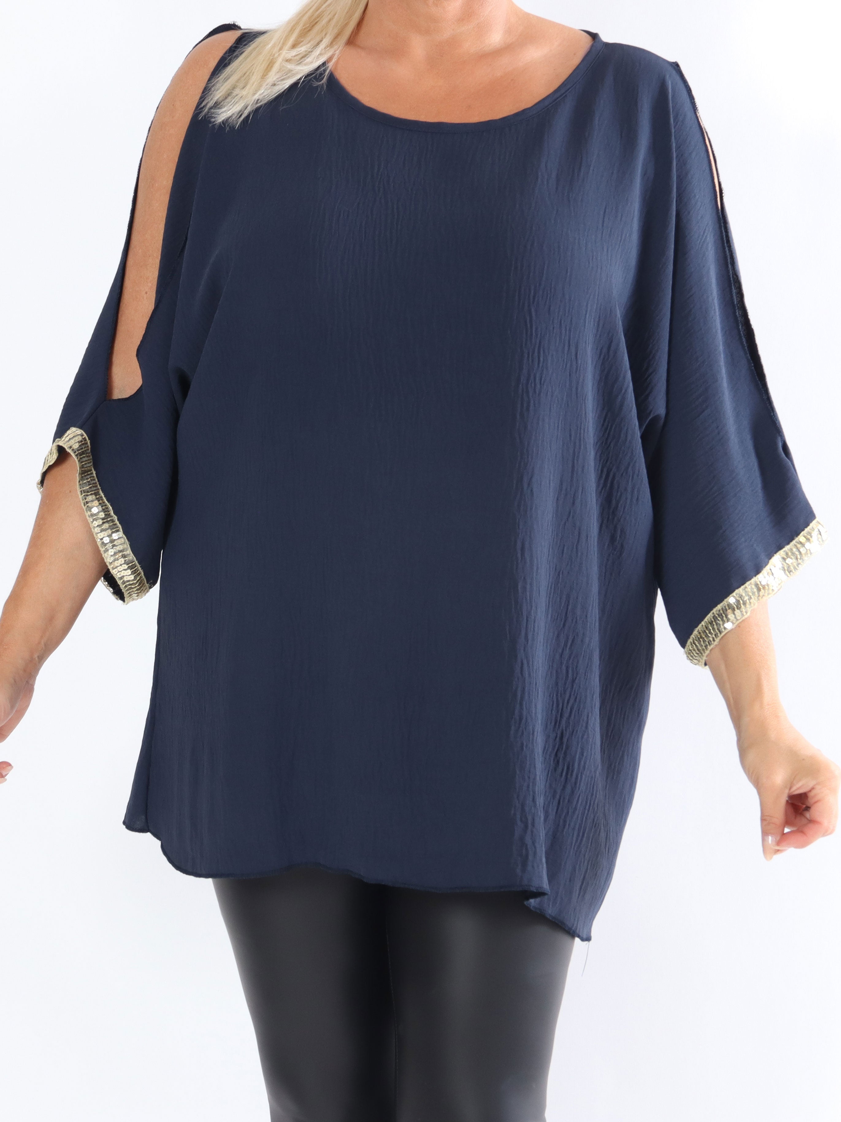 Capri - Plus size tunika med pailletter